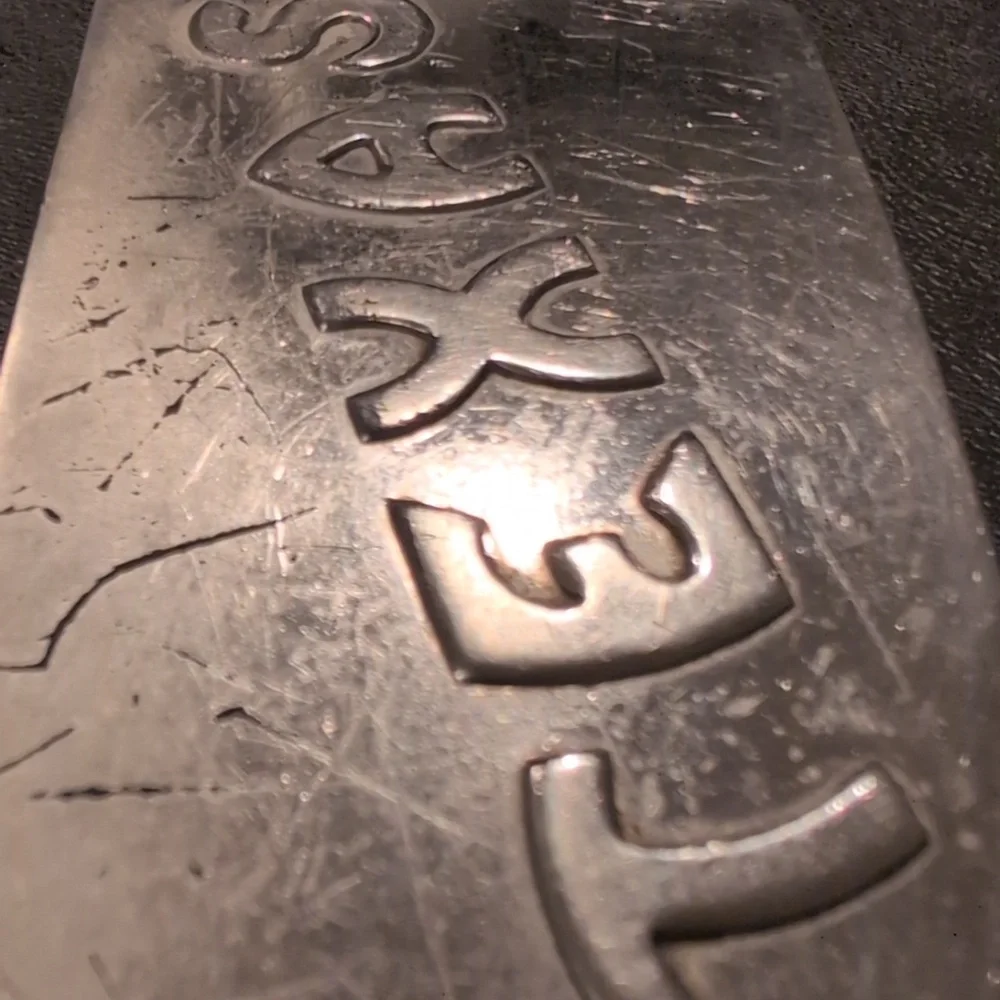 Texas Belt Buckle. Texas In Raised Letters. Priced Low Due To Scratches